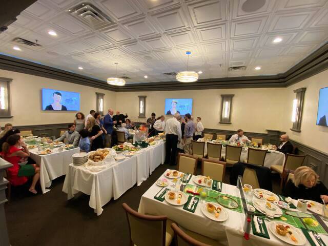 interior photo of Max and Louie's catering room called the Millie Ray room